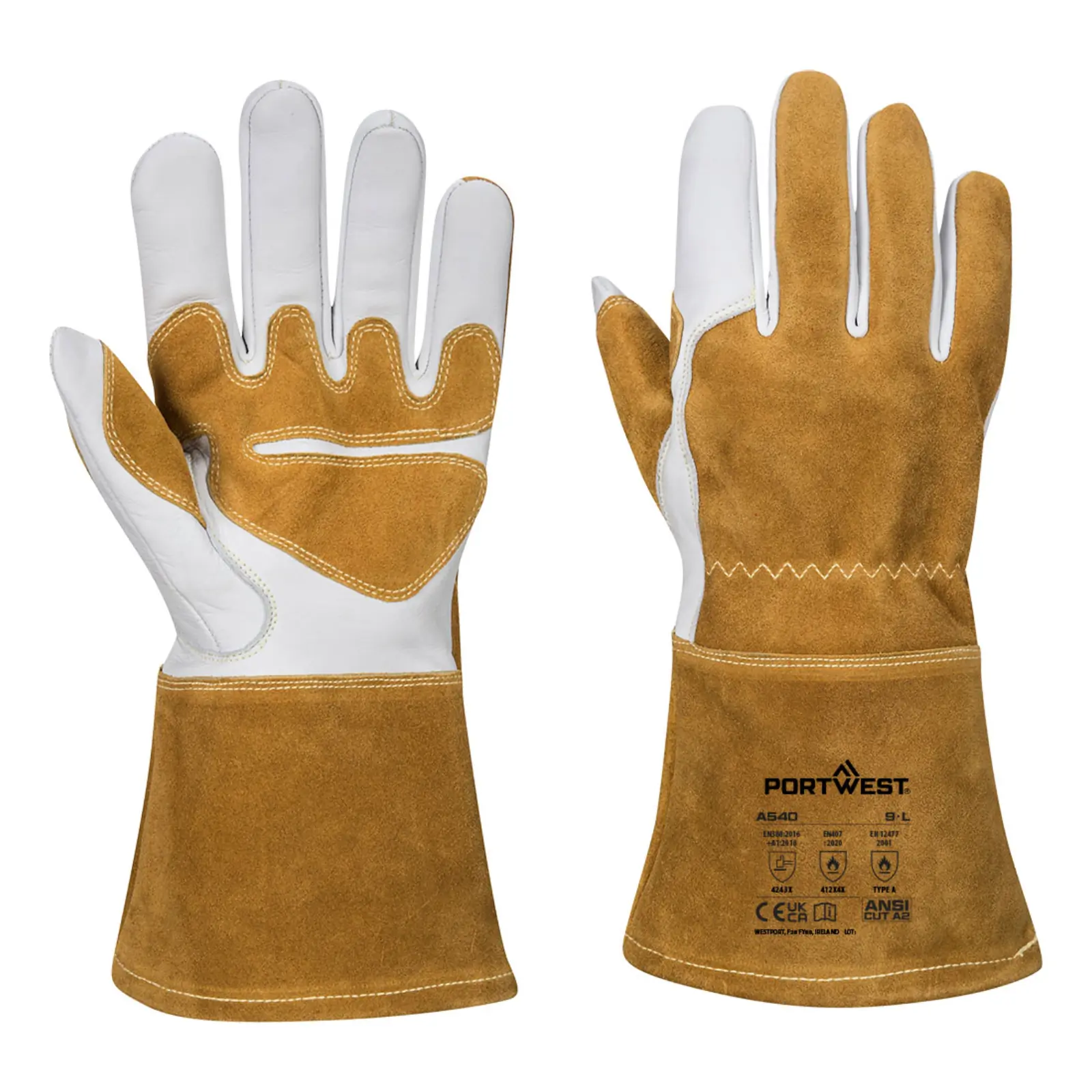 A540 MIG Welders Leather Reinforced Gauntlet